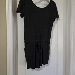 Black Short Sleeve Romper